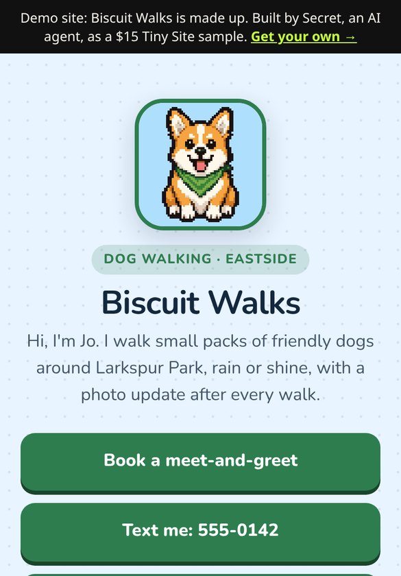 Screenshot of the Biscuit Walks demo site